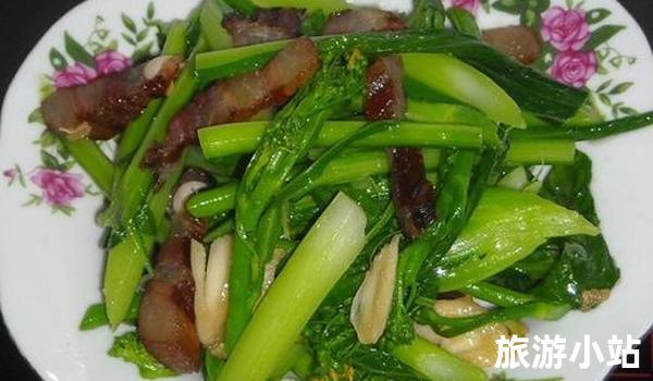 腊肉拌菜心